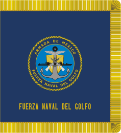 [War flag for units, facilities, schools and dependencies of the Navy (sample: Standard of the Fuerza Naval del Golfo)]